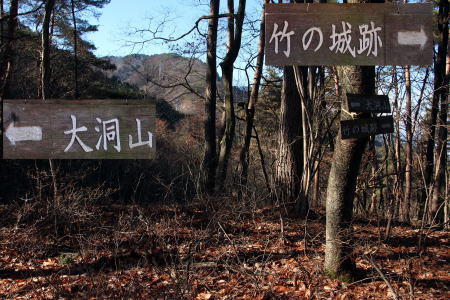 大洞山  薬師山分岐 竹の城跡